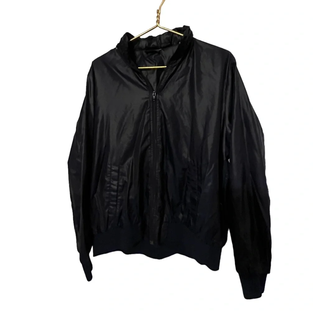 IZOD Vintage 80’s windbreaker jacket Men’s L navy blue with zip in hood - Picture 1 of 5